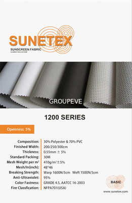 Tissu de protection solaire de polyester de rideau en Windows de bureau pour les hôtels à extrémité élevé