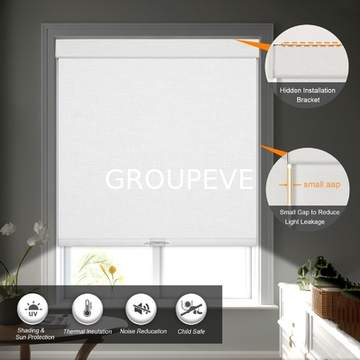 Tissus de stores enrouleurs occultants noirs, stores enrouleurs en tissu blanc 100% polyester, stores occultants pour fenêtre