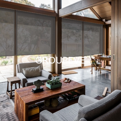 Tissu de protection solaire en polyester 750GSM avec ouverture à 1% pour stores extérieurs