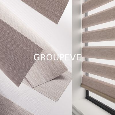 Tissu de store enrouleur zébré 140 GSM avec filtrage de la lumière douce et style moderne