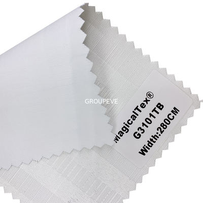 Un bon prix. Tissu horizontal de revêtement blanc 370GSM d'abat-jour de rouleau de panne d'électricité de fenêtre en ligne