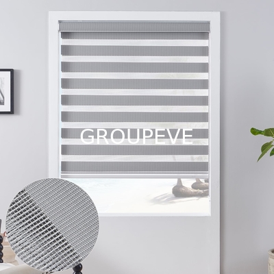 Un bon prix. Abat-jour 100% de zèbre de polyester avec semi des rayures de texture de panne d'électricité pour Windows en ligne