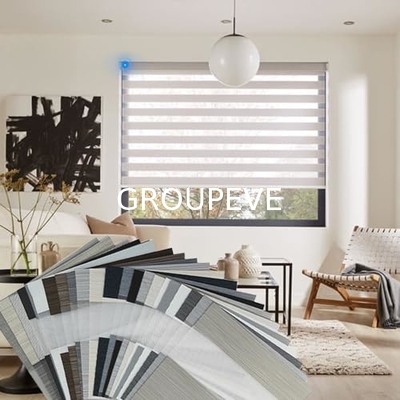 Un bon prix. 100% polyester jour et nuit volets roulants pour la maison moteur électrique uk options décoratives tirer vers le bas des nuances en ligne